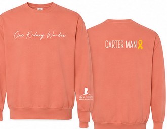 Coral One Kidney Wonder sweatshirt