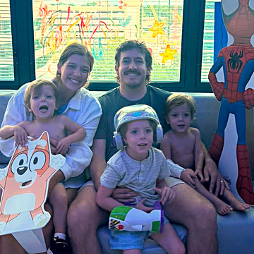 Carter and his family celebrating his brother Grayson’s birthday